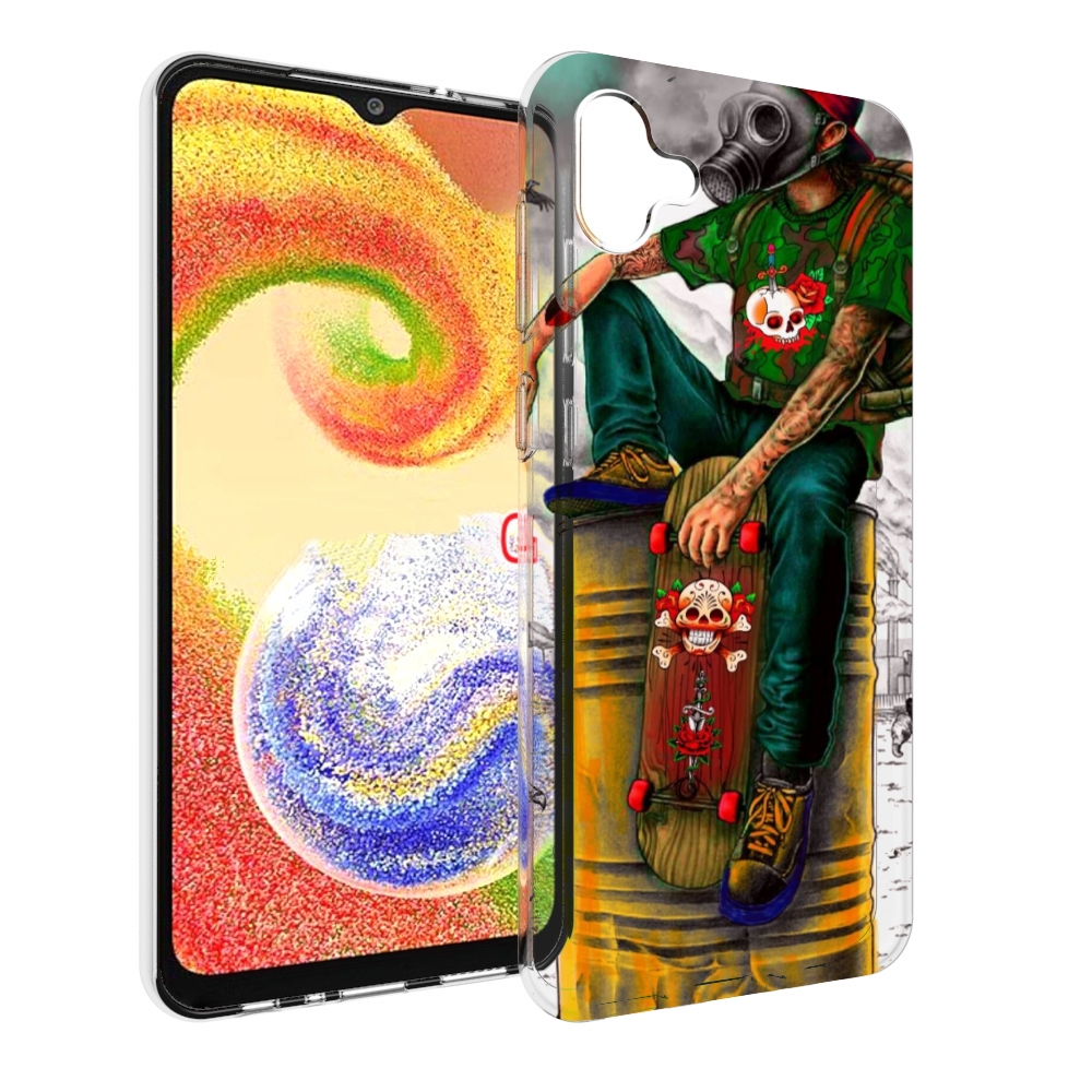 

Чехол MyPads скейтер в противогазе для Samsung Galaxy A04, Прозрачный, Tocco