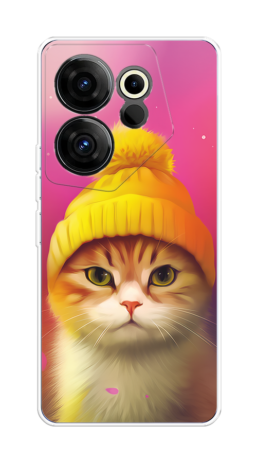 

Чехол на Tecno Camon 20 Premier "Котик в шапочке", Розовый;желтый;бежевый, 304250-1