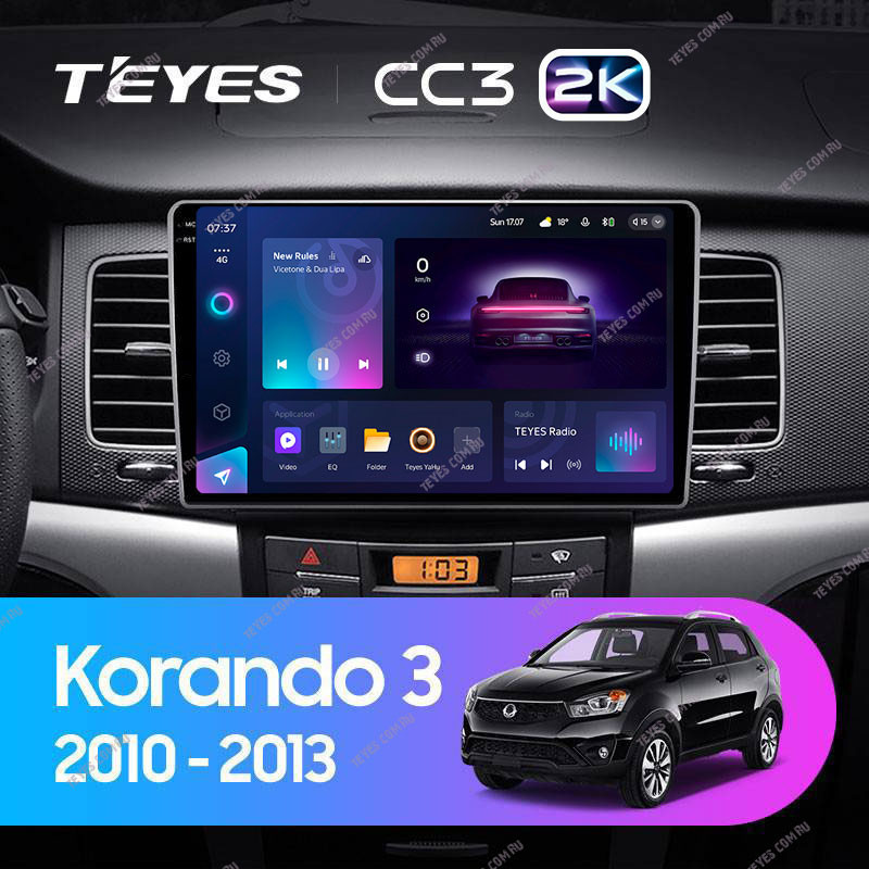 Штатная магнитола Teyes CC3 2K 6/128 SsangYong Korando 3 (2010-2013)