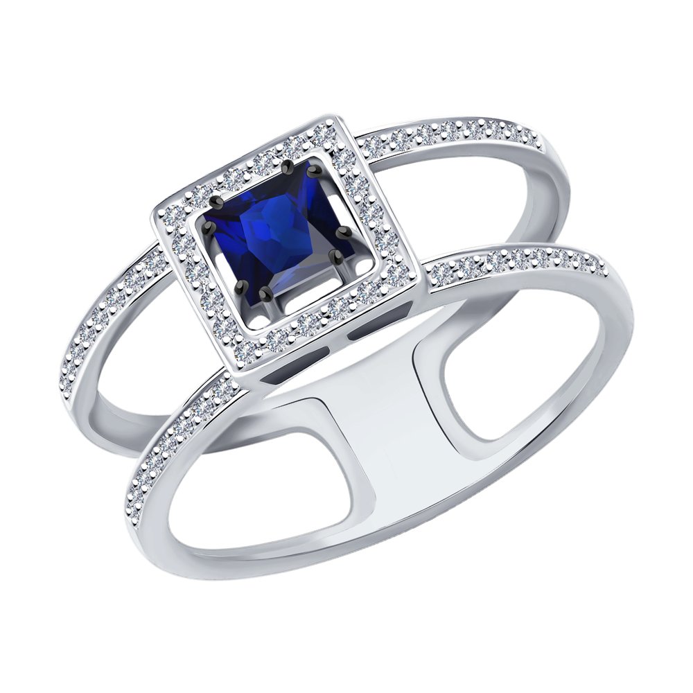 

Кольцо из золота р. 19 SOKOLOV Diamonds 2011160, бриллиант\сапфир, 2011160