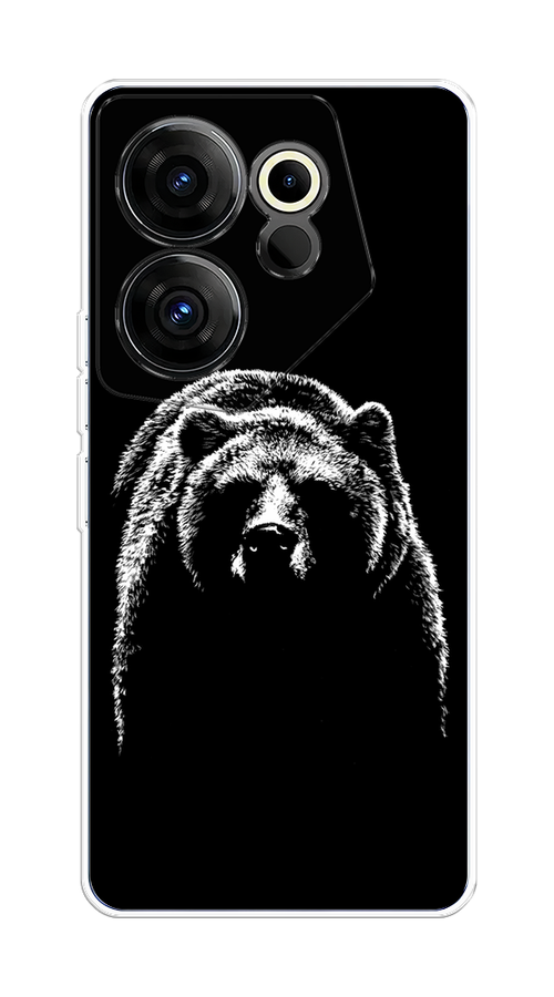 

Чехол на Tecno Camon 20 Premier "Медведь в ночи", Белый;черный, 304250-1