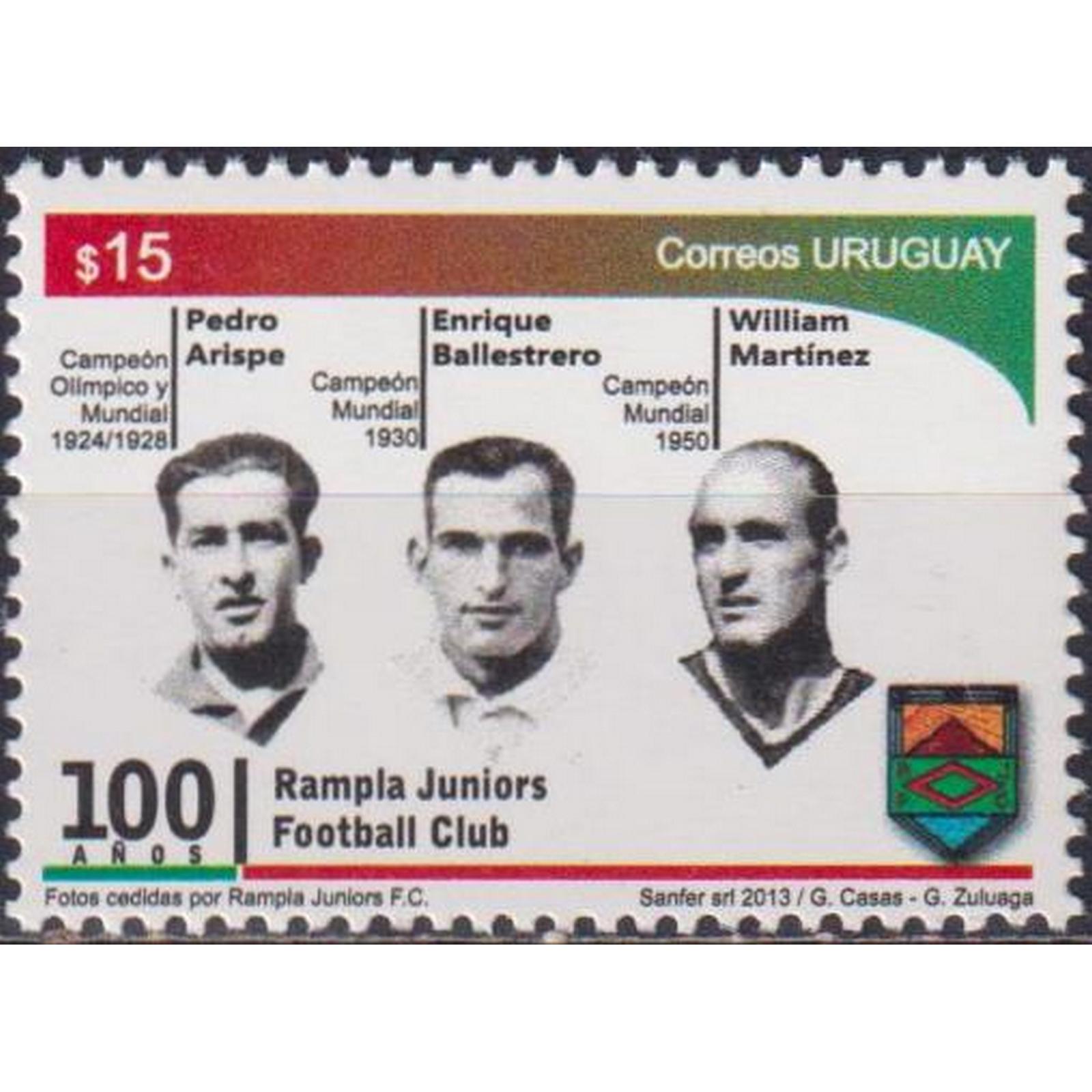 

Почтовые марки Уругвай Футбольные клубы - 100 лет клубу Rampla Juniors Футбол