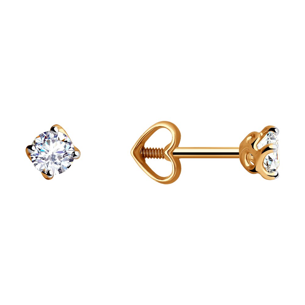 

Серьги из красного золота Diamant 31-122-00673-2, фианит, 31-122-00673-2