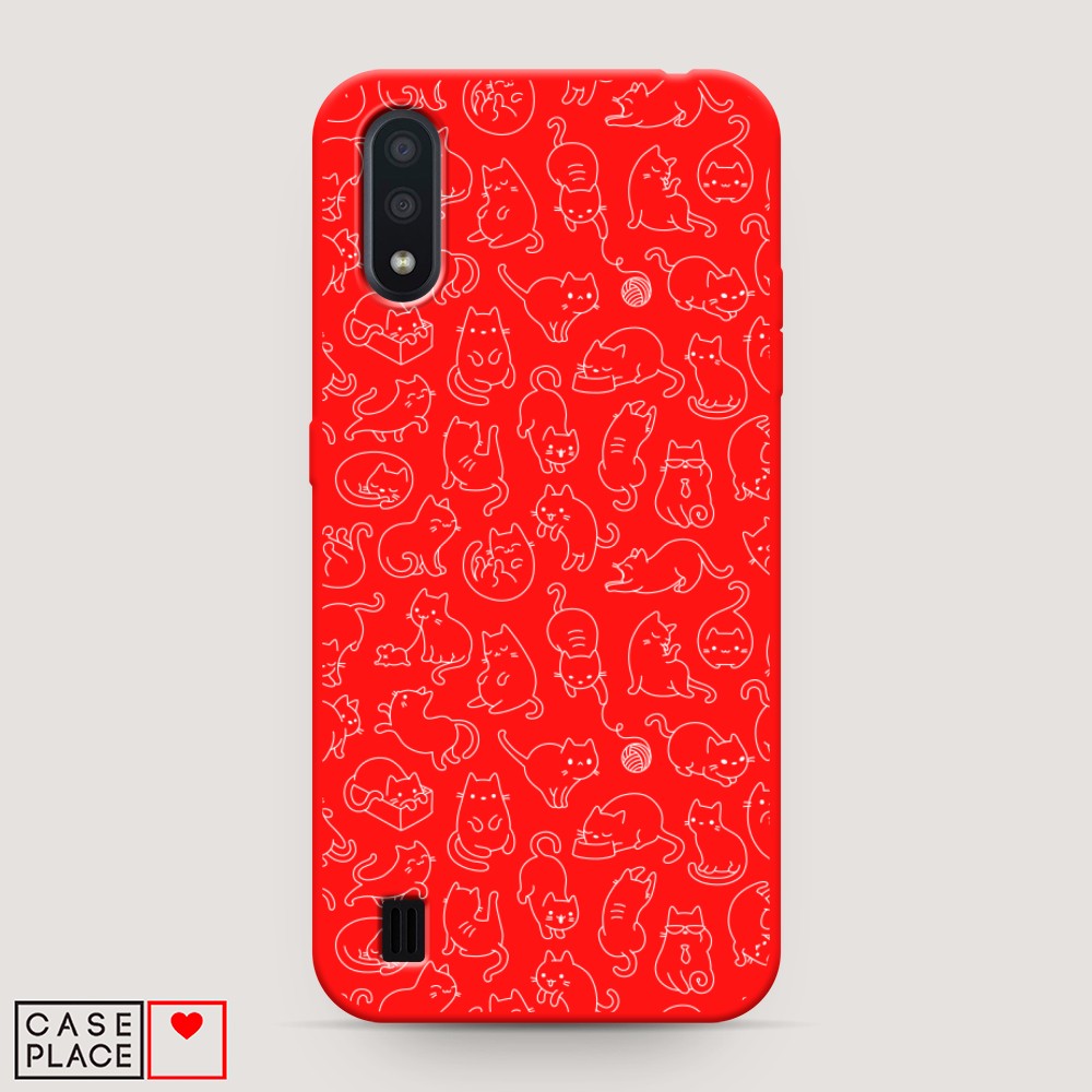 

Чехол Awog на Samsung Galaxy A01 "Шкодливые котики", Разноцветный, 29553-1
