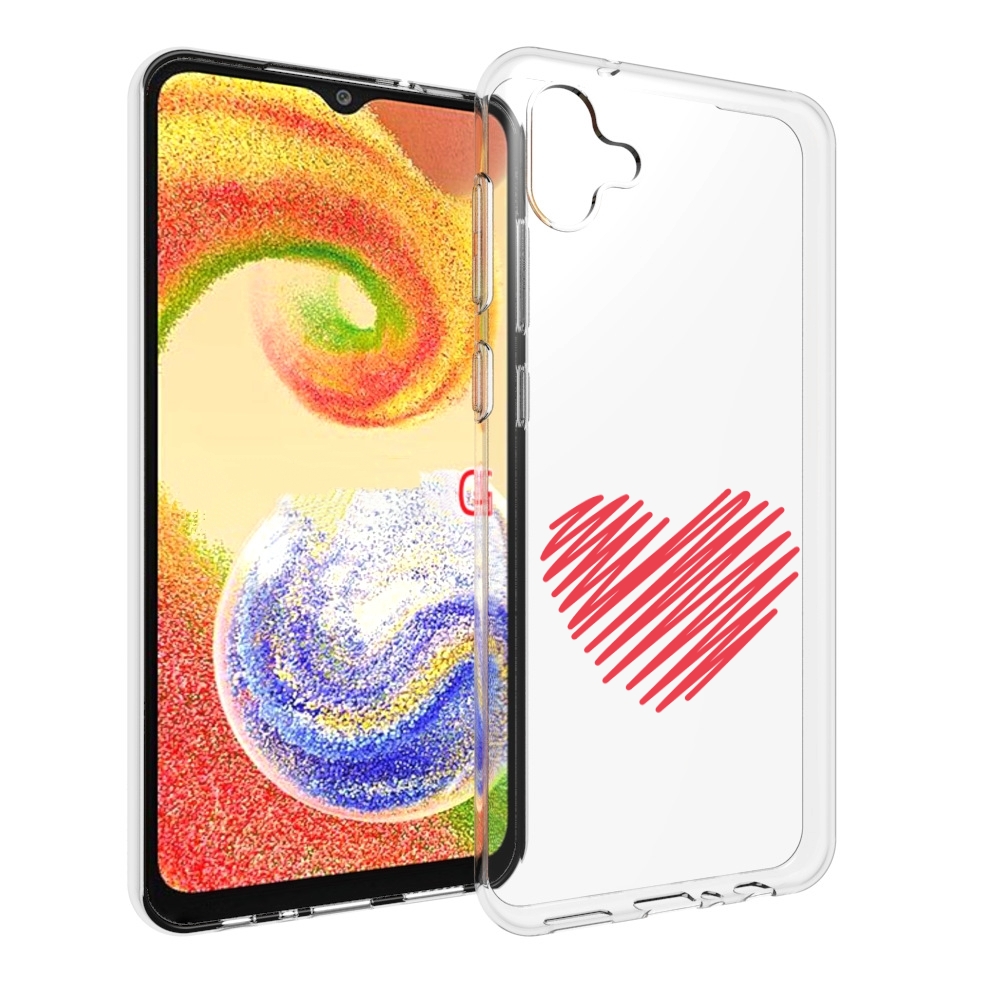 

Чехол MyPads сердечко-одной-линией для Samsung Galaxy A04, Прозрачный, Tocco