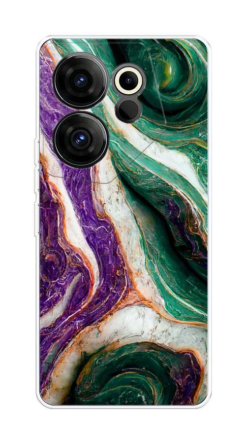 

Чехол на Tecno Camon 20 Premier "Фиолетово-зеленый мрамор", Зеленый;фиолетовый, 304250-1