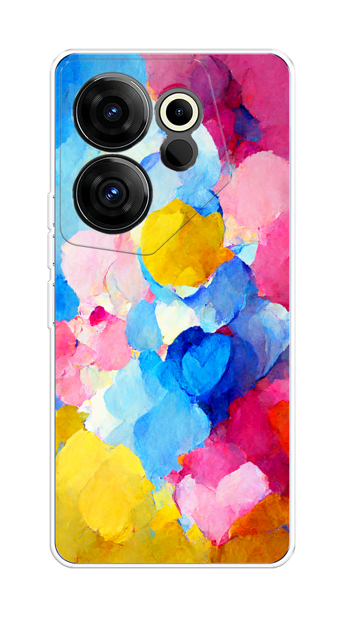 

Чехол на Tecno Camon 20 Premier "Яркие пятна", Синий;голубой;желтый;розовый, 304250-1