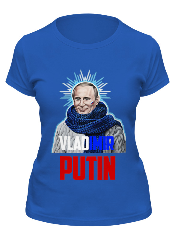 

Футболка женская Printio Putin синяя M, Синий, Putin