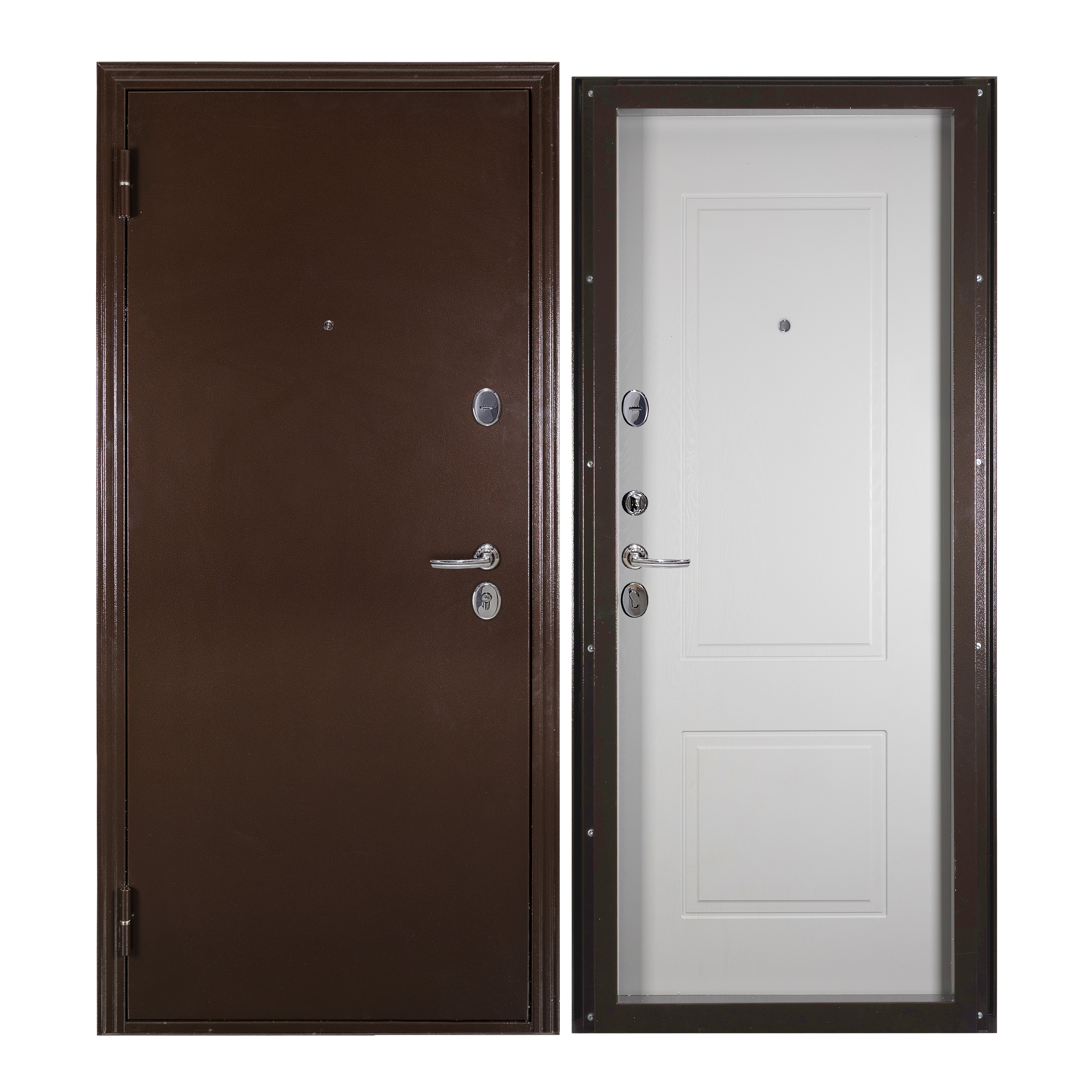 фото Дверь входная proline для дома термо лайт 970х2050 левая, терморазрыв, медь/белый