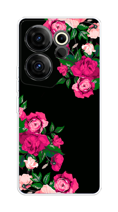 

Чехол на Tecno Camon 20 Premier "Розы фуксия", Черный;розовый;зеленый, 304250-1