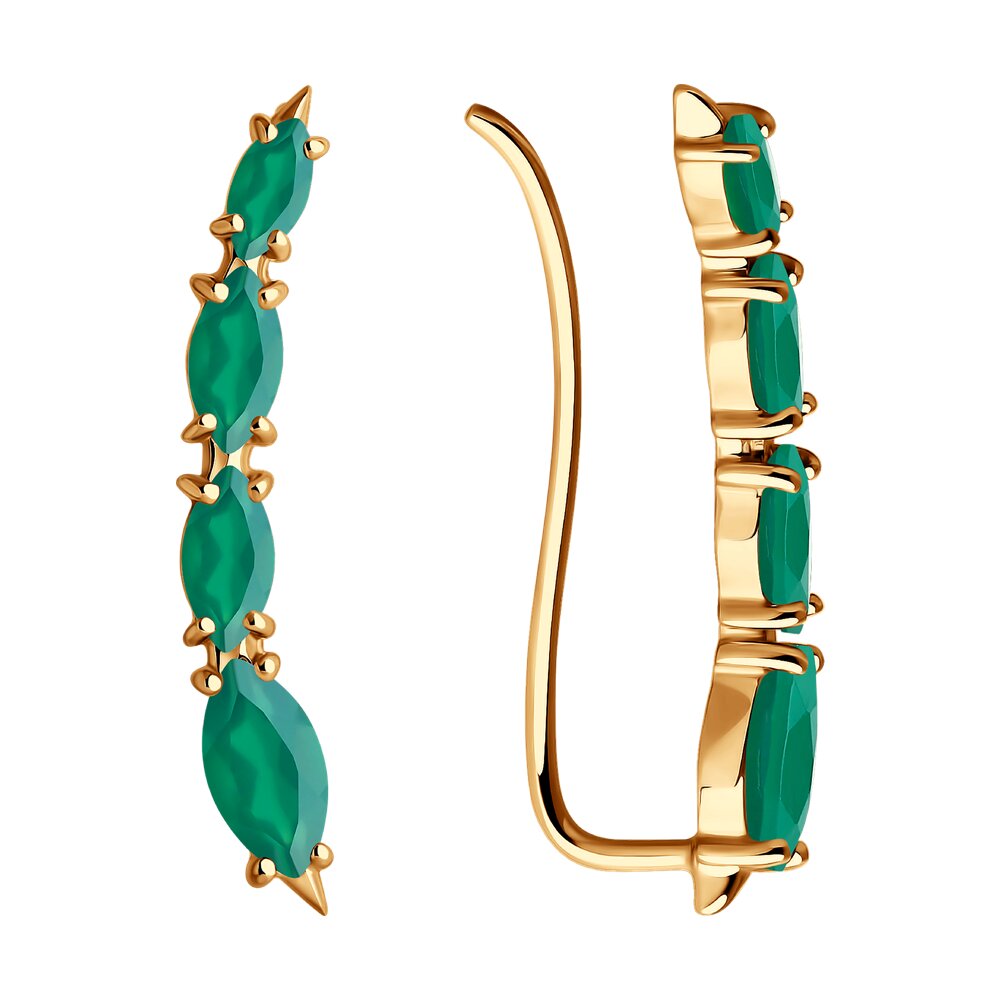 Серьги из красного золота Diamant 51-320-02451-4 агат 13596₽