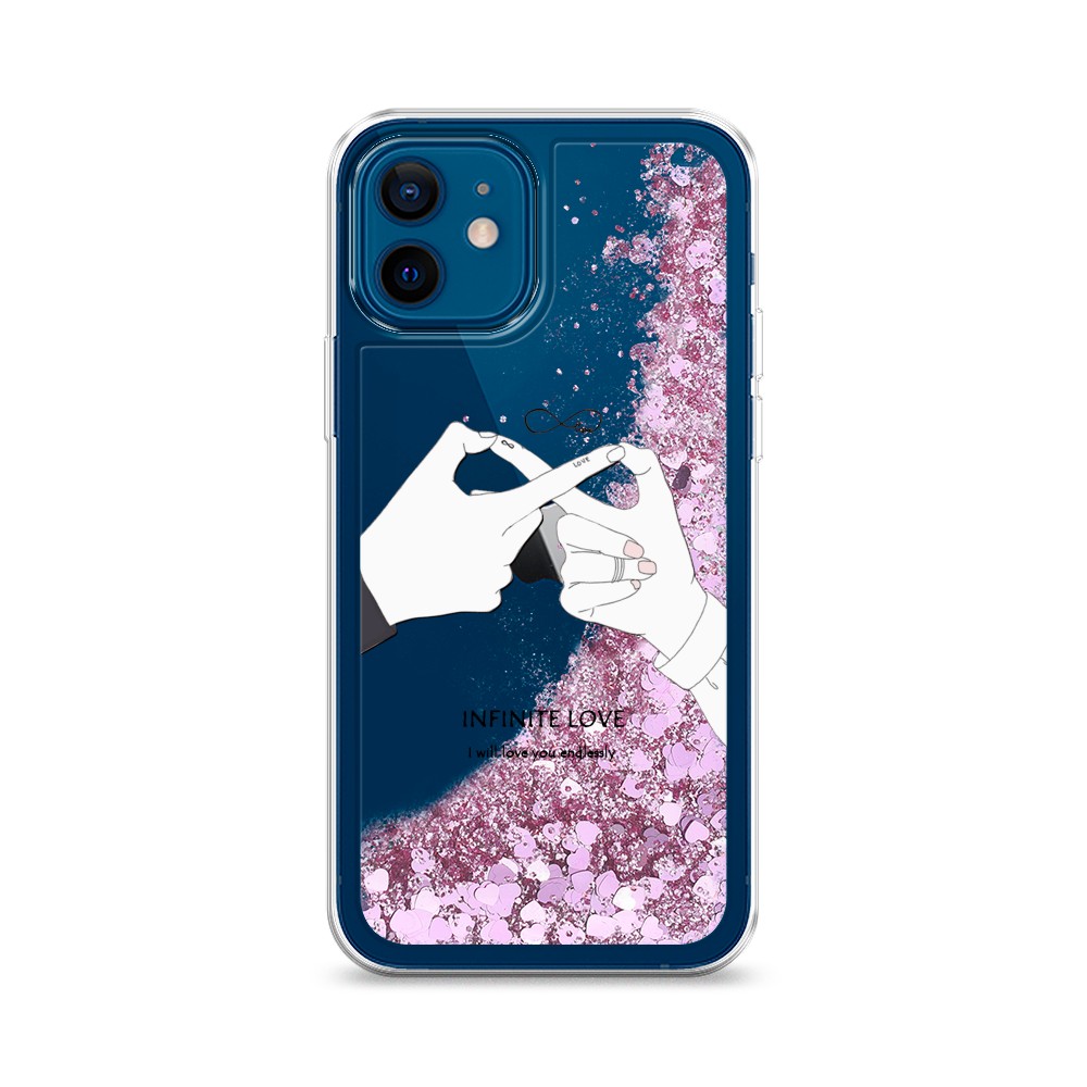 

Жидкий чехол с блестками "Любовь навсегда" на Apple iPhone 12, 12594-1