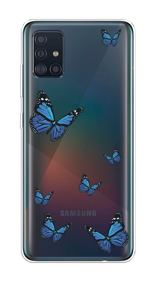 

Чехол на Samsung Galaxy A51 "Blue butterflies", Синий;черный, 28950-1
