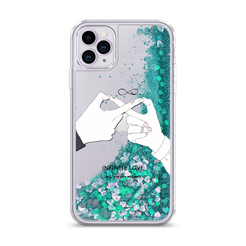 фото Жидкий чехол с блестками "любовь навсегда" на apple iphone 11 pro max awog