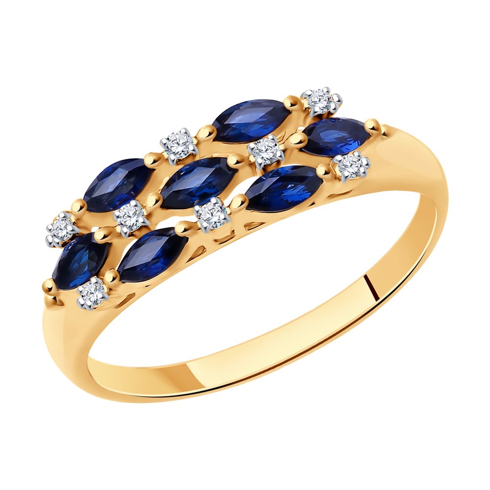

Кольцо из золота р. 16 SOKOLOV Diamonds 2010670, бриллиант\сапфир, 2010670
