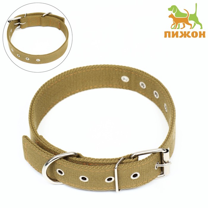 

Ошейник для собак Пижон брезентовый безразмерный двухслойный, 72 х 3,5 см, песочный