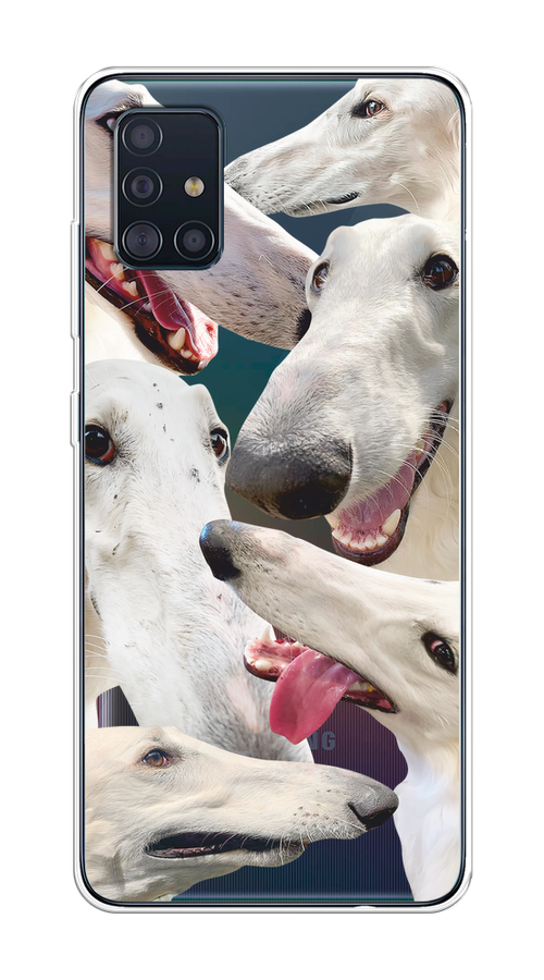 

Чехол на Samsung Galaxy A51 "Собака с длинным носом", Белый;бежевый;розовый, 28950-1