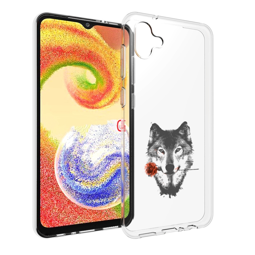 

Чехол MyPads волк с розой для Samsung Galaxy A04, Прозрачный, Tocco