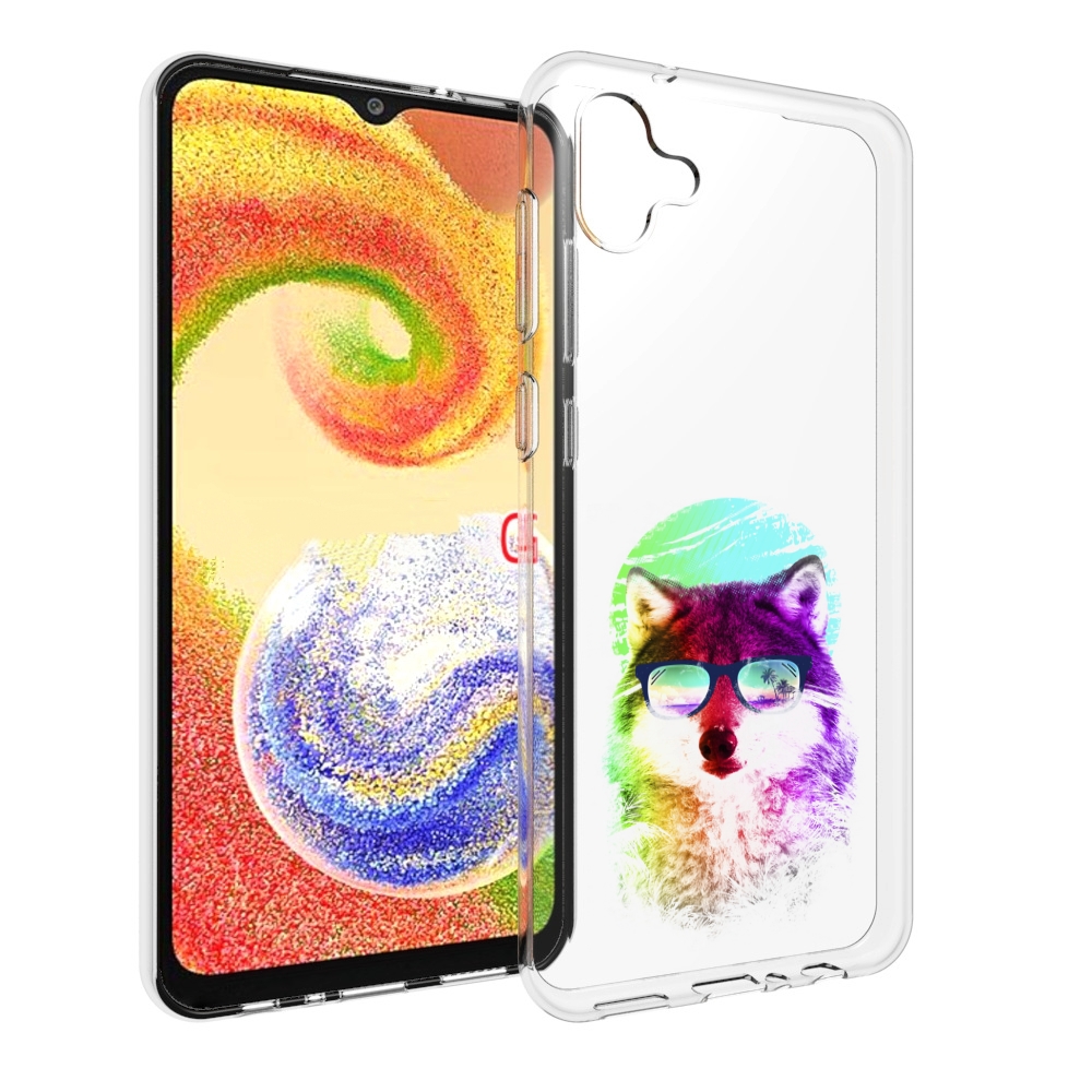 Чехол MyPads радужный волк детский для Samsung Galaxy A04