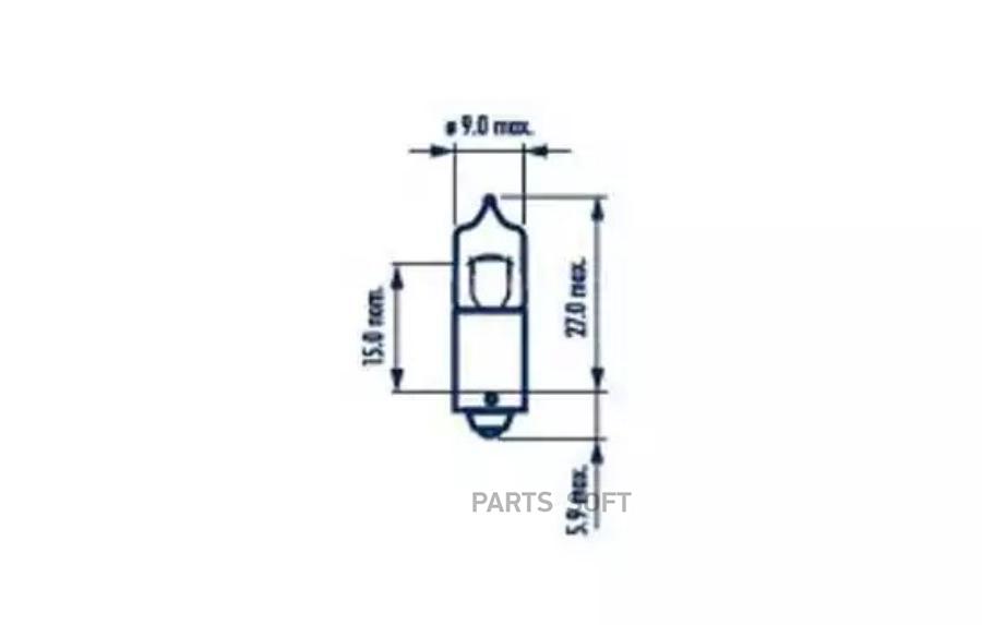 

NV68161_лампа (H6W) 12V 6W BAX9s галогенная для стояночных огней и поворотников\