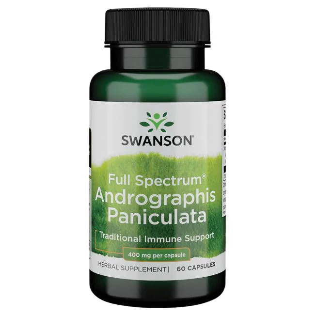 Андрографис Метельчатый Swanson Full Spectrum Andrographis Paniculata 400 мг 60 капсул