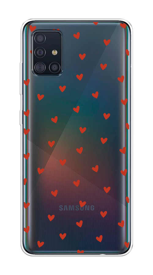 

Чехол на Samsung Galaxy A51 "Red hearts", Красный;прозрачный, 28950-1