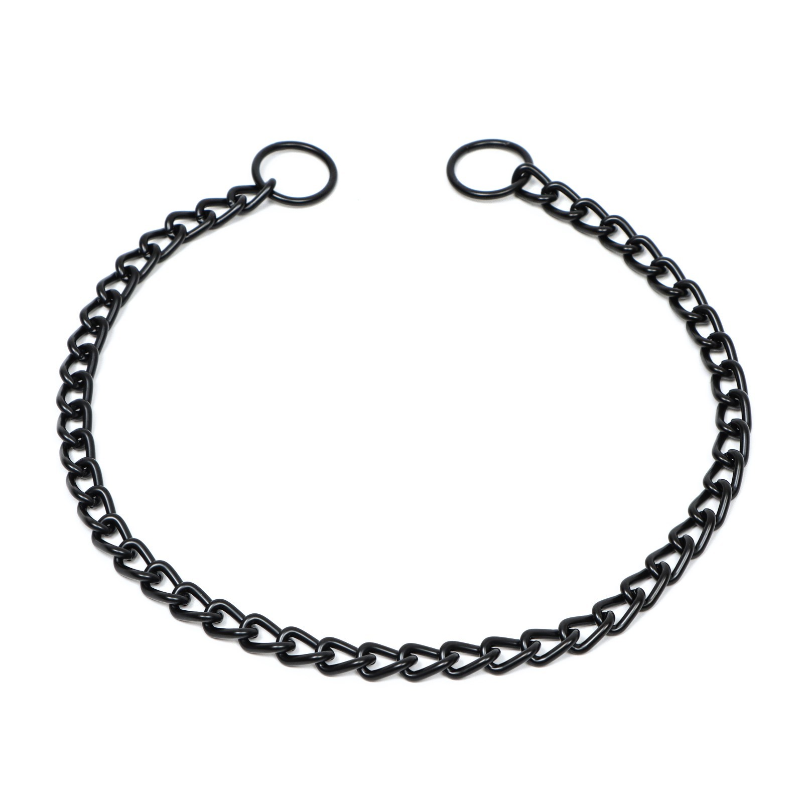 

Ошейник-удавка для собак Пижон металлический однорядный, 55 см, 2,5 мм, черный