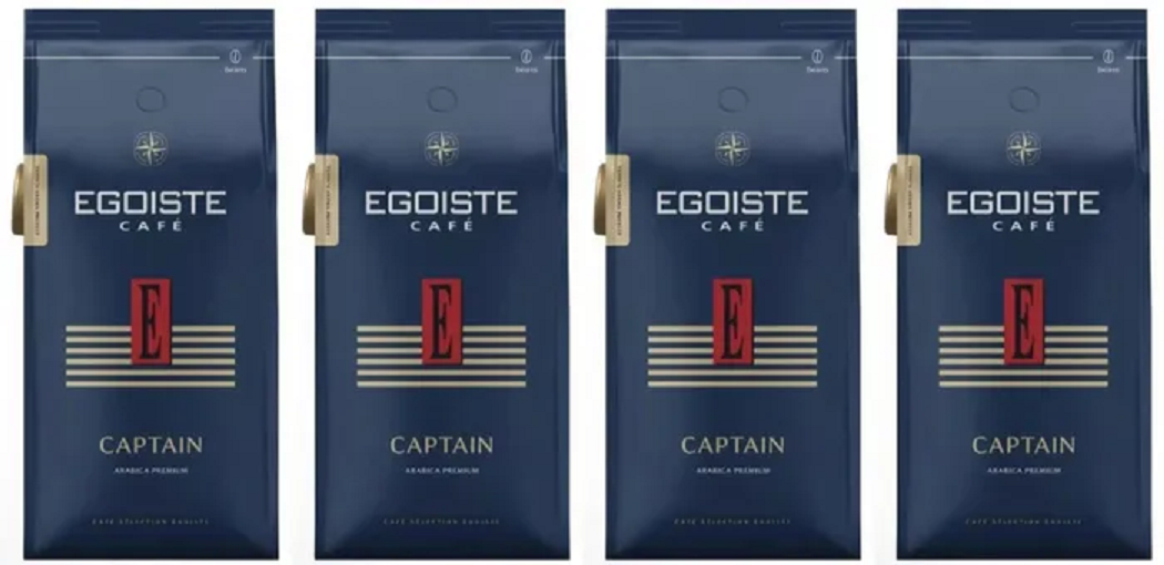 

Кофе зерновой Egoiste Captain Arabica Premium натуральный жареный, 250 г х 4 шт