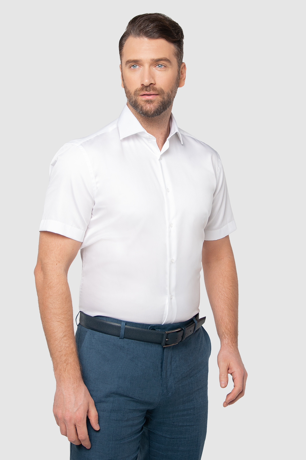 Рубашка мужская Kanzler 3S-421SL-1128-02 белая 45