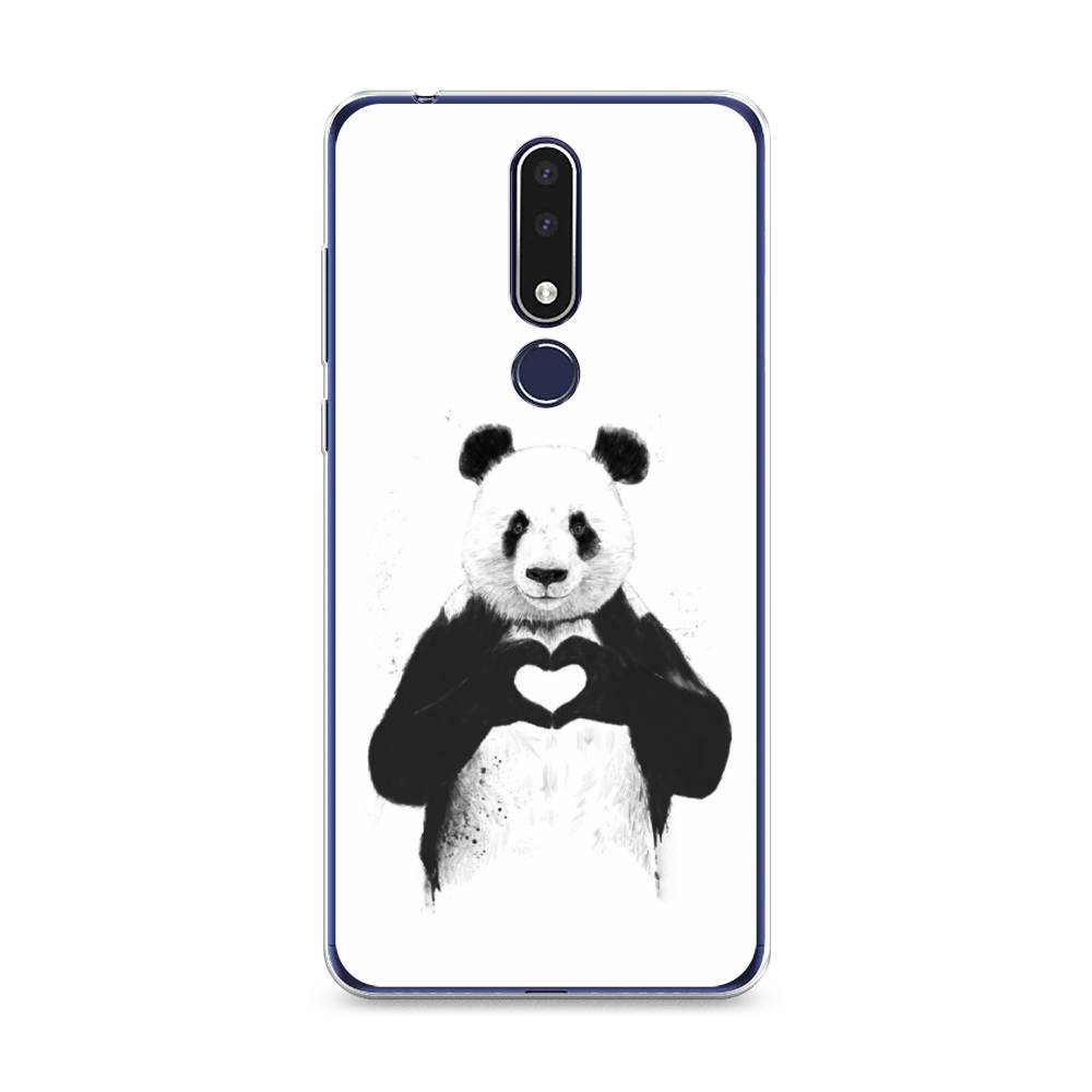 

Чехол Awog на Nokia 3.1 Plus / Нокиа 3.1 Plus "Панда love", Серебристый, 122850-10