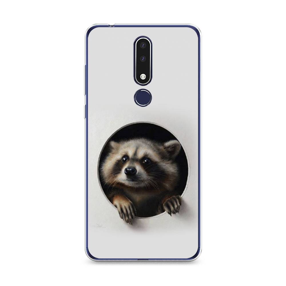 

Чехол Awog на Nokia 3.1 Plus / Нокиа 3.1 Plus "Любопытный енот", Коричневый;черный;белый, 122850-1