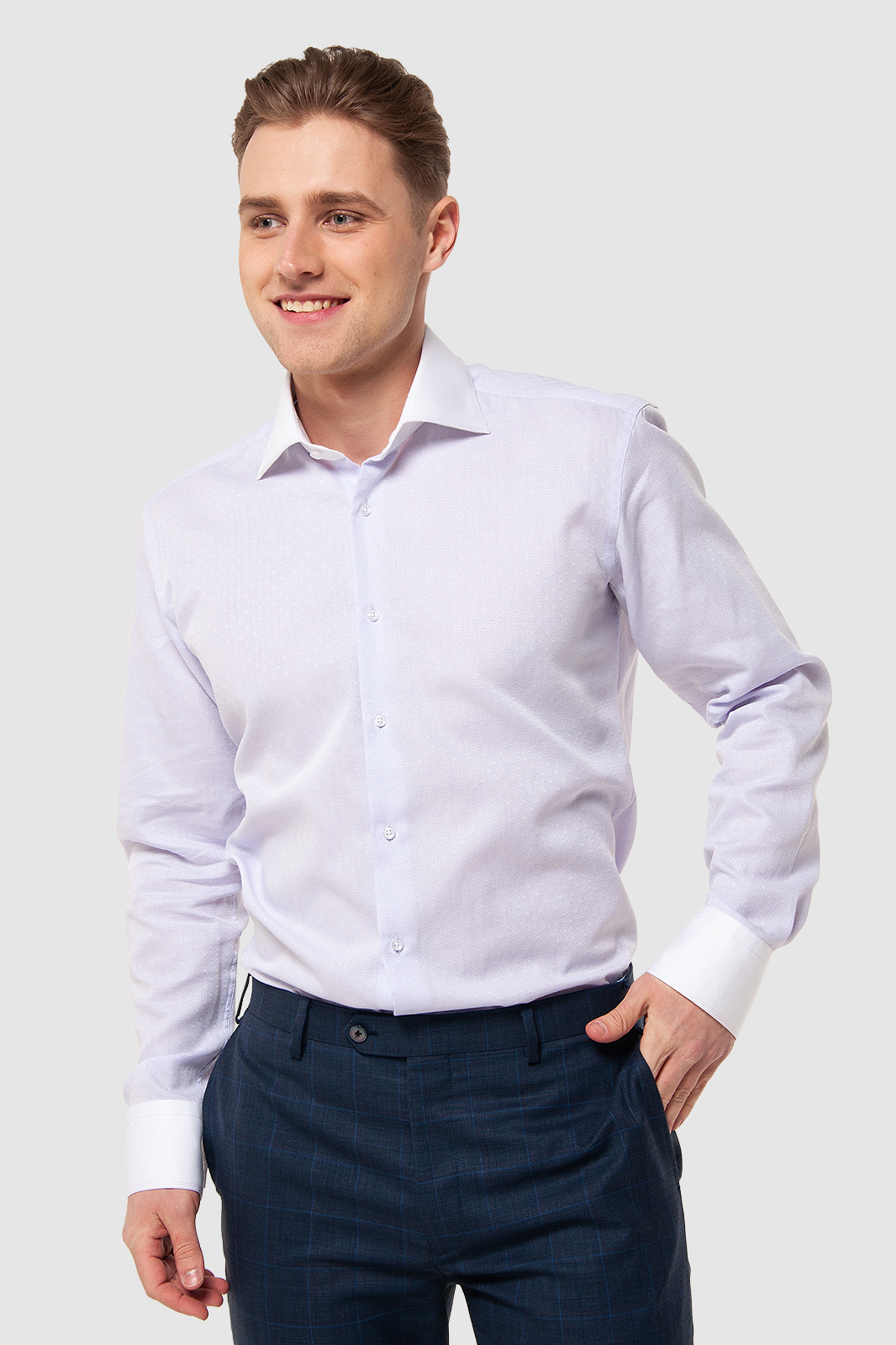 Рубашка мужская Kanzler 3S-406SL-1163-50 фиолетовая 44