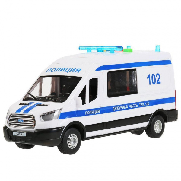 Машина Технопарк FORD TRANSIT Полиция, 22,5 см., свет, звук, ОС-TRANSITVAN-22PLPOL-WH рамка переходная intro rfo n35 ford transit 2015 2din