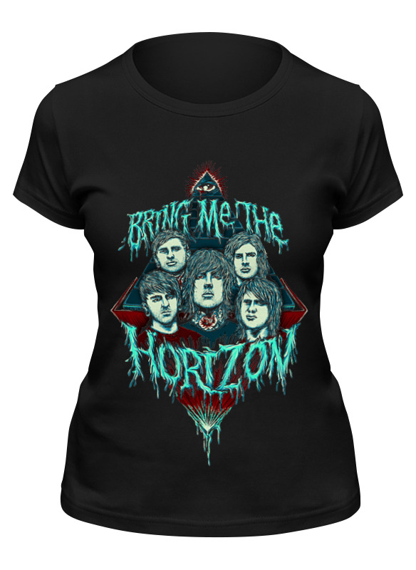 

Футболка женская Printio Bring me the horizon черная S, Черный, Bring me the horizon