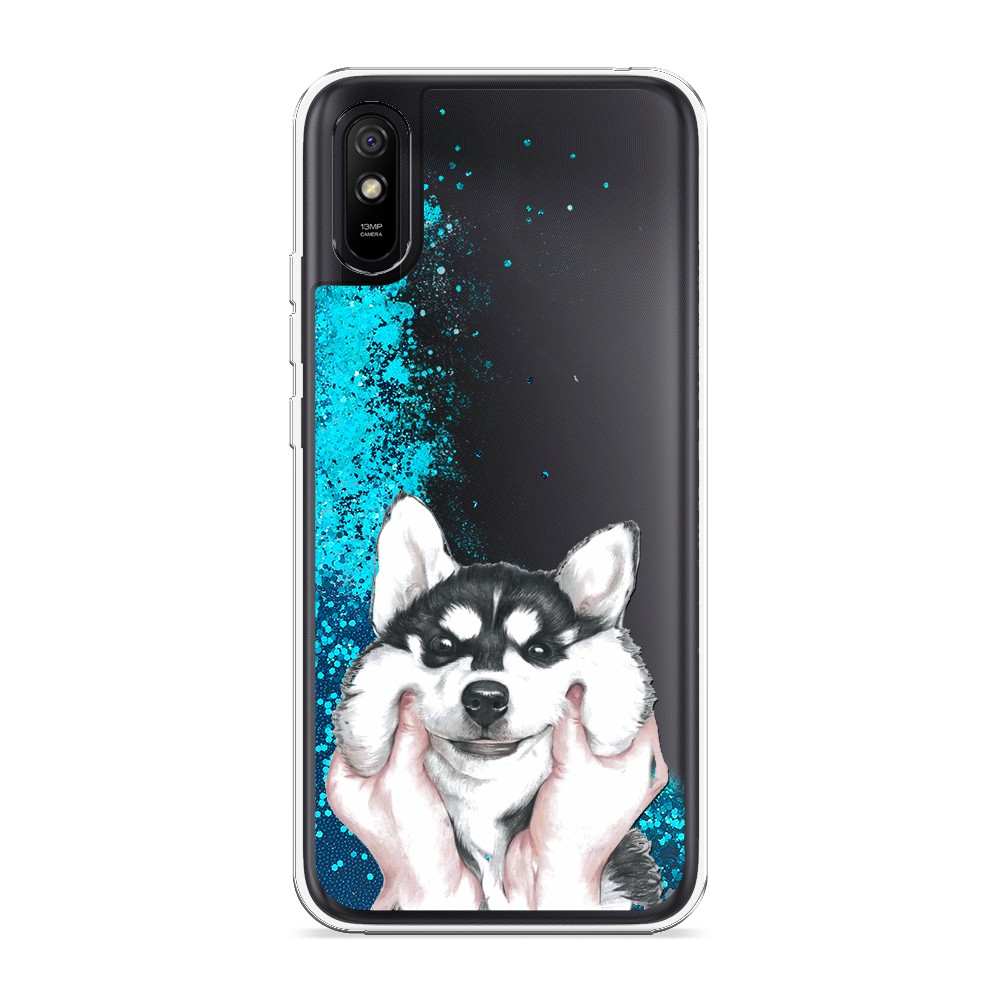 

Жидкий чехол с блестками "Щечки хаски" на Xiaomi Redmi 9A, 38993-1