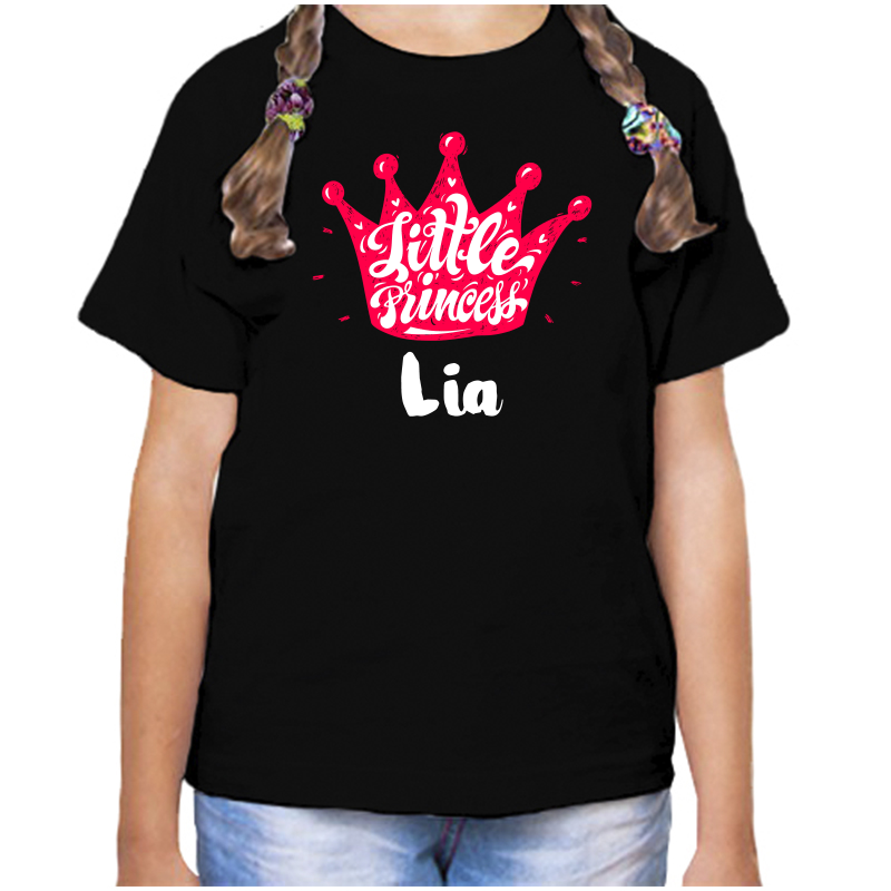 

Футболка девочке черная 32 р-р little princess лия, Черный, fdd_little_princess_Liya