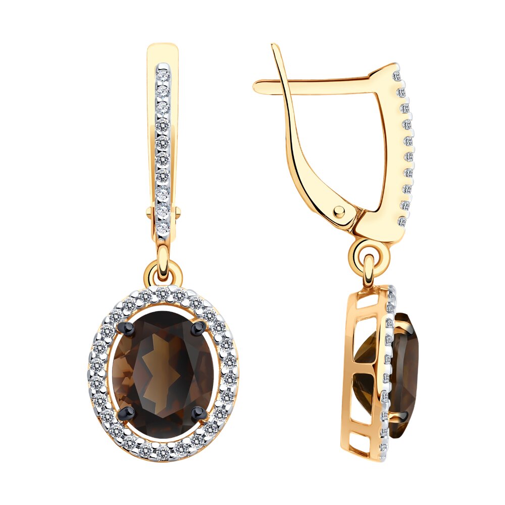 

Серьги из серебра Diamant 93-321-01999-4, фианит\раухтопаз, 93-321-01999-4