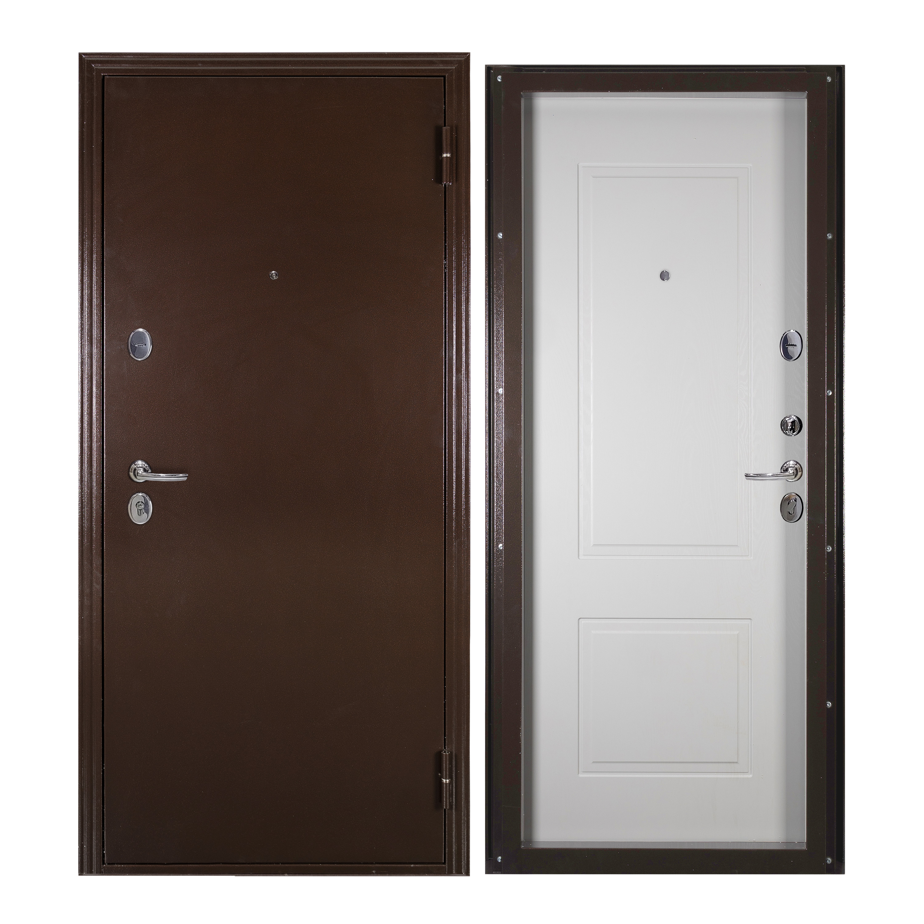 Дверь входная ProLine для дома Термо Лайт 870х2050 правая, терморазрыв, медь/белый