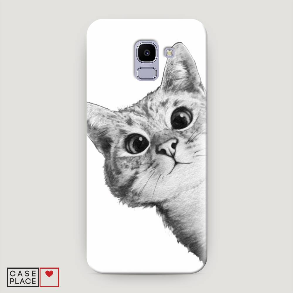 

Чехол Awog "Кот рисунок черно-белый" для Samsung Galaxy J6 2018, 26120-1