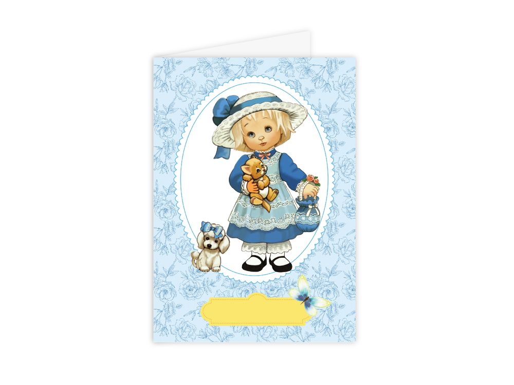Набор для открытки «Девочка с собачкой» C0106