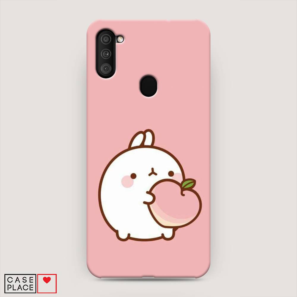 

Пластиковый чехол "Кролик с персиком" на Samsung Galaxy M11, 2100620-1