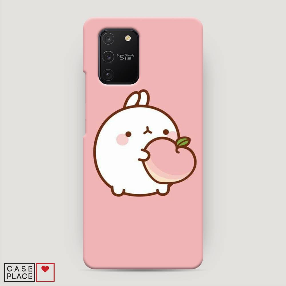 

Пластиковый чехол "Кролик с персиком" на Samsung Galaxy A91, 29920-1