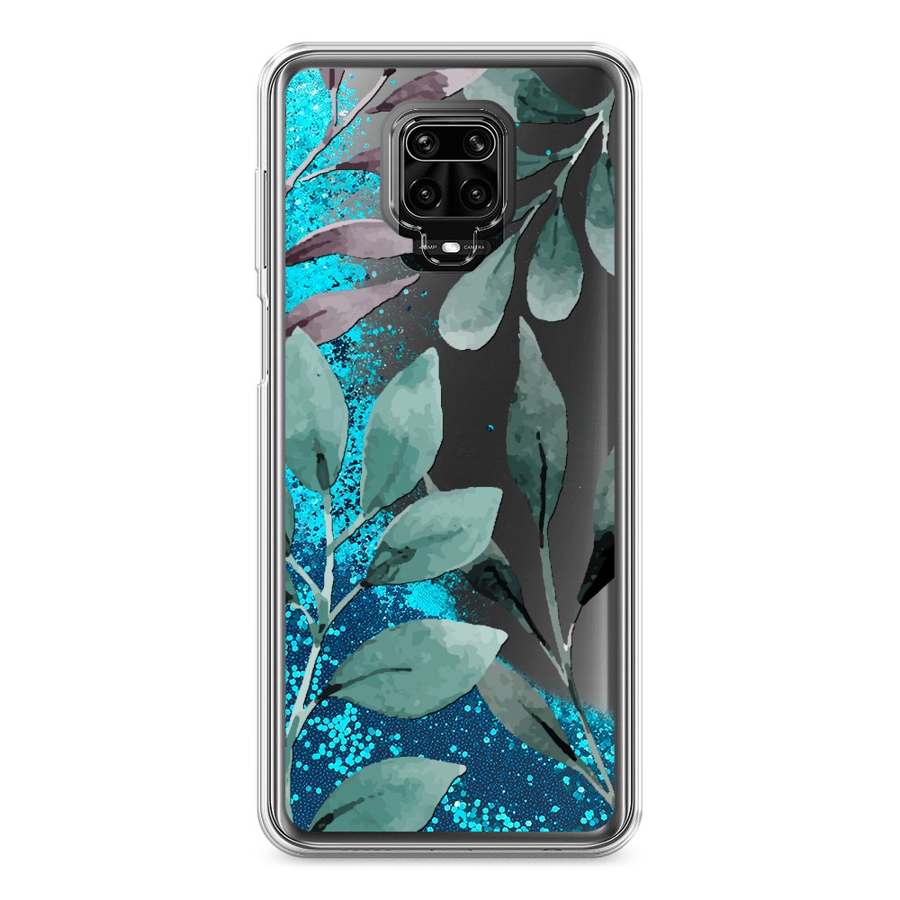 

Жидкий чехол с блестками "Листы цветов" на Xiaomi Redmi Note 9S, 37993-1