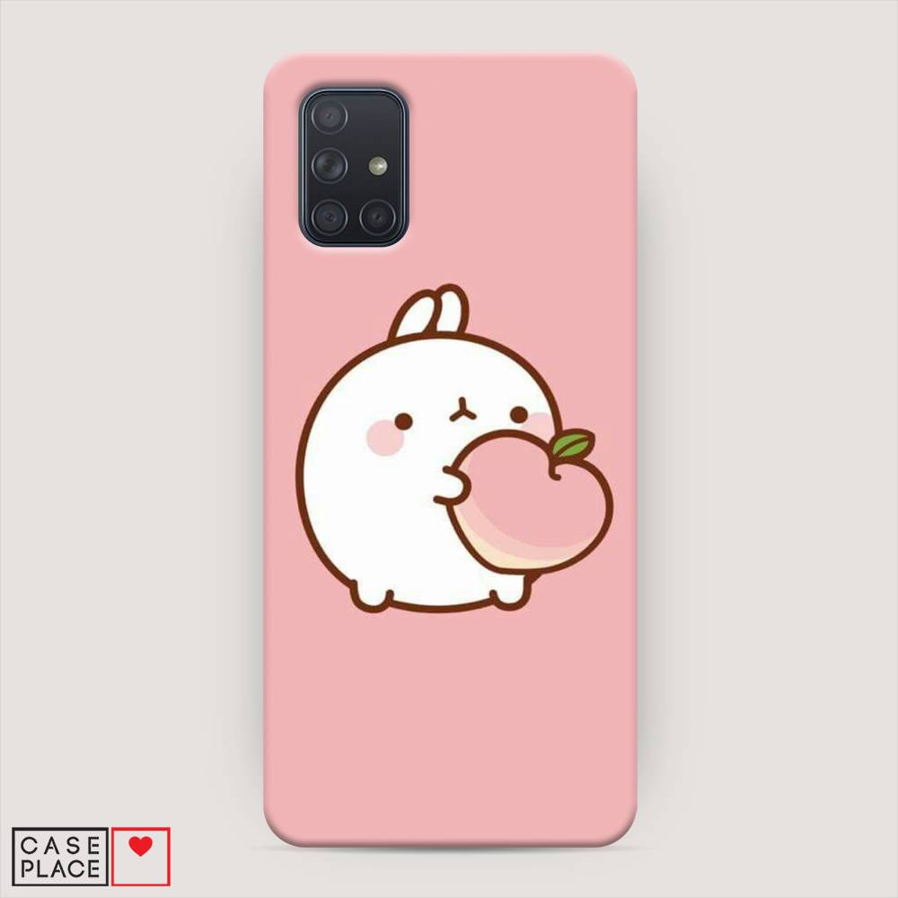 

Пластиковый чехол "Кролик с персиком" на Samsung Galaxy A71, 29020-1