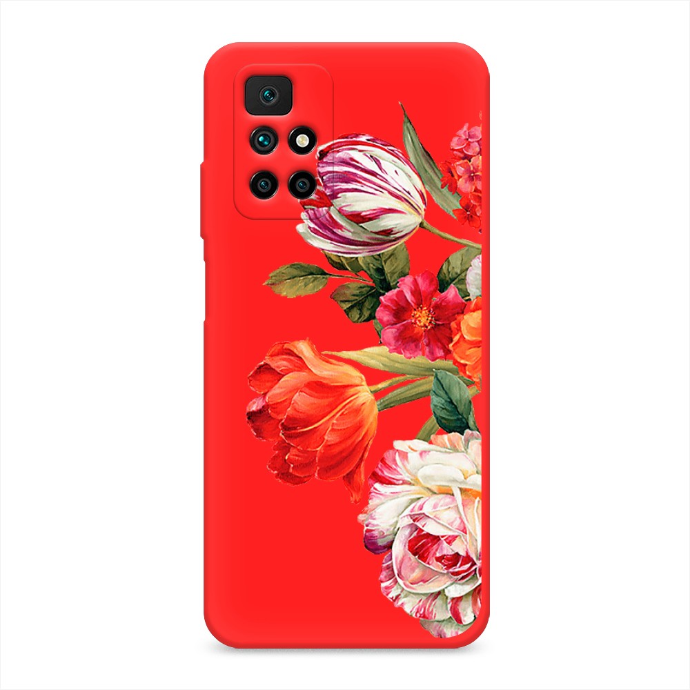 фото Матовый силиконовый чехол "весенний букет" на xiaomi redmi note 11 4g china awog