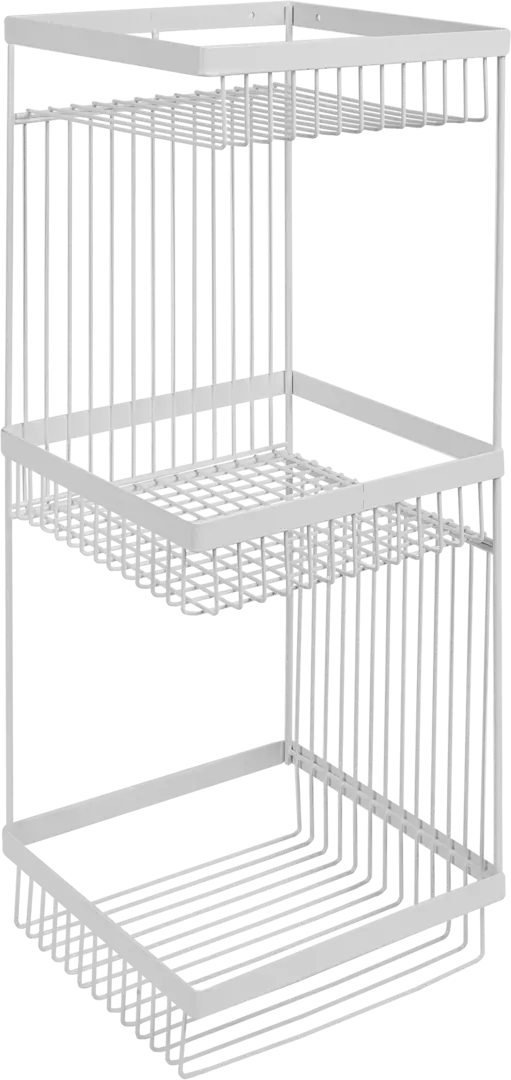 Полка для ванной Lemer Like трехъярусная прямая 20x20x52 см металл цвет белый