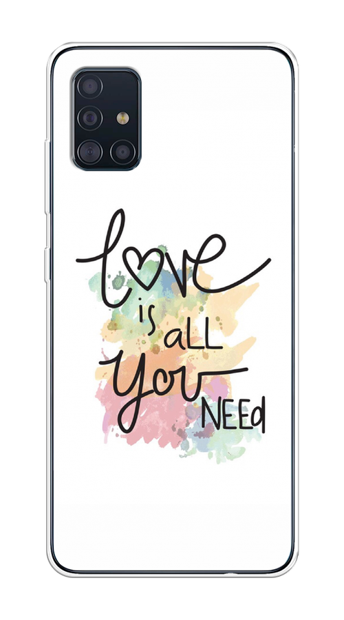 

Чехол на Samsung Galaxy A51 "Love is all you need", Белый;черный;зеленый, 28950-1