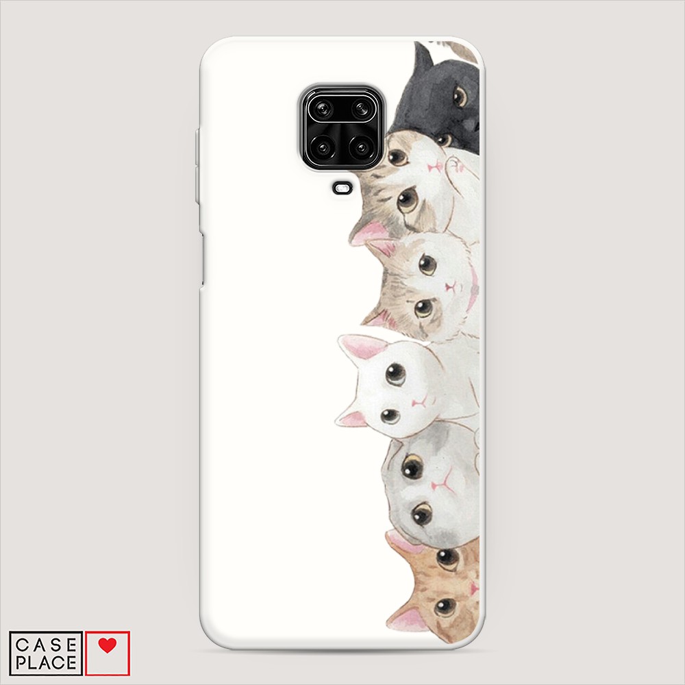 

Матовый силиконовый чехол "Котики" на Xiaomi Redmi Note 9S, Котики