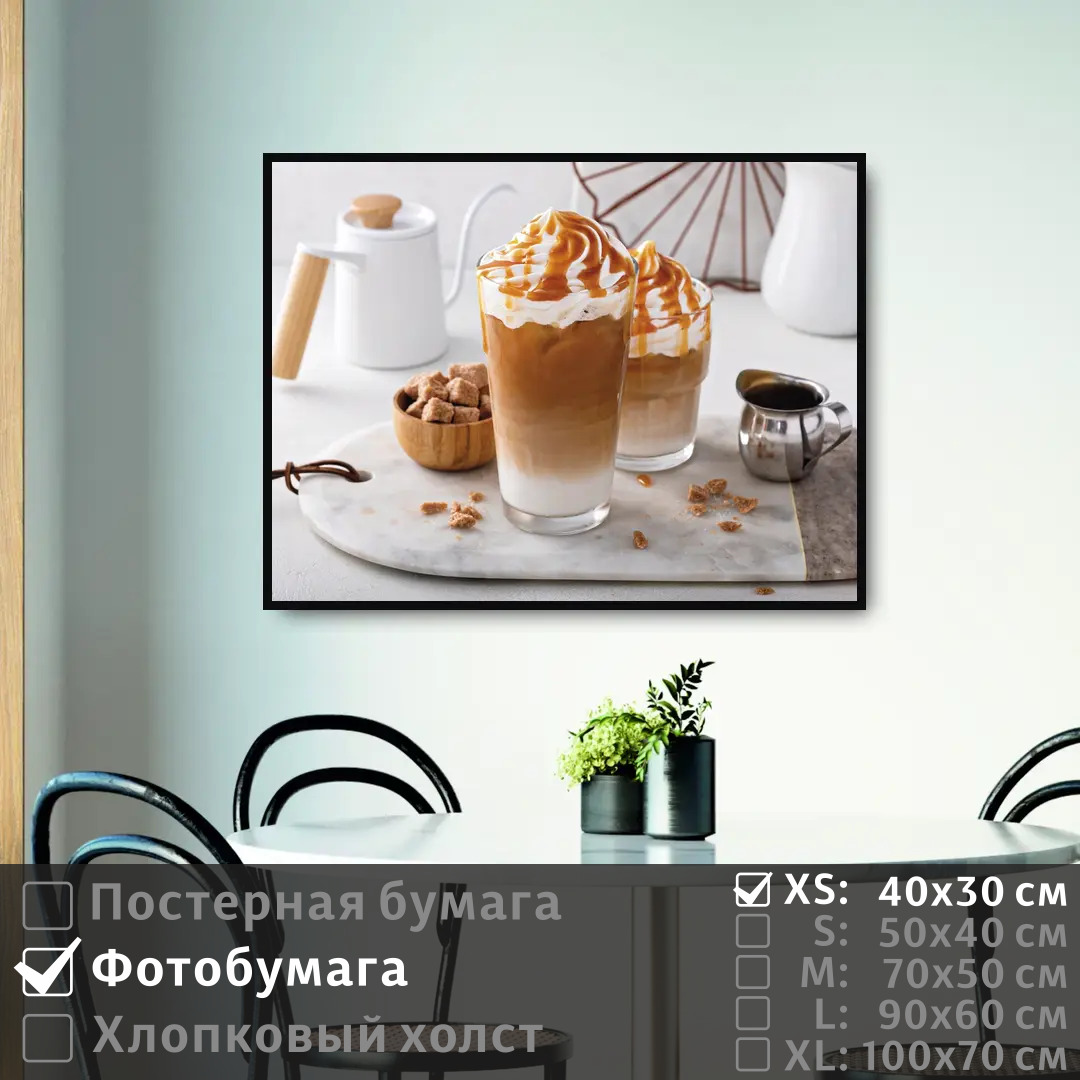 

Постер на фотобумаге ПолиЦентр Кофейный десерт на завтрак 40х30 см, КофейныйДесертНаЗавтрак