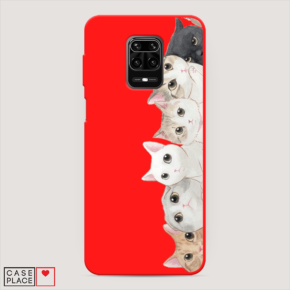 

Матовый силиконовый чехол "Котики" на Xiaomi Redmi Note 9S, Котики